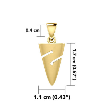 Cave Divers Line Arrow Solid Gold Pendant GPD6161 - Jewelry